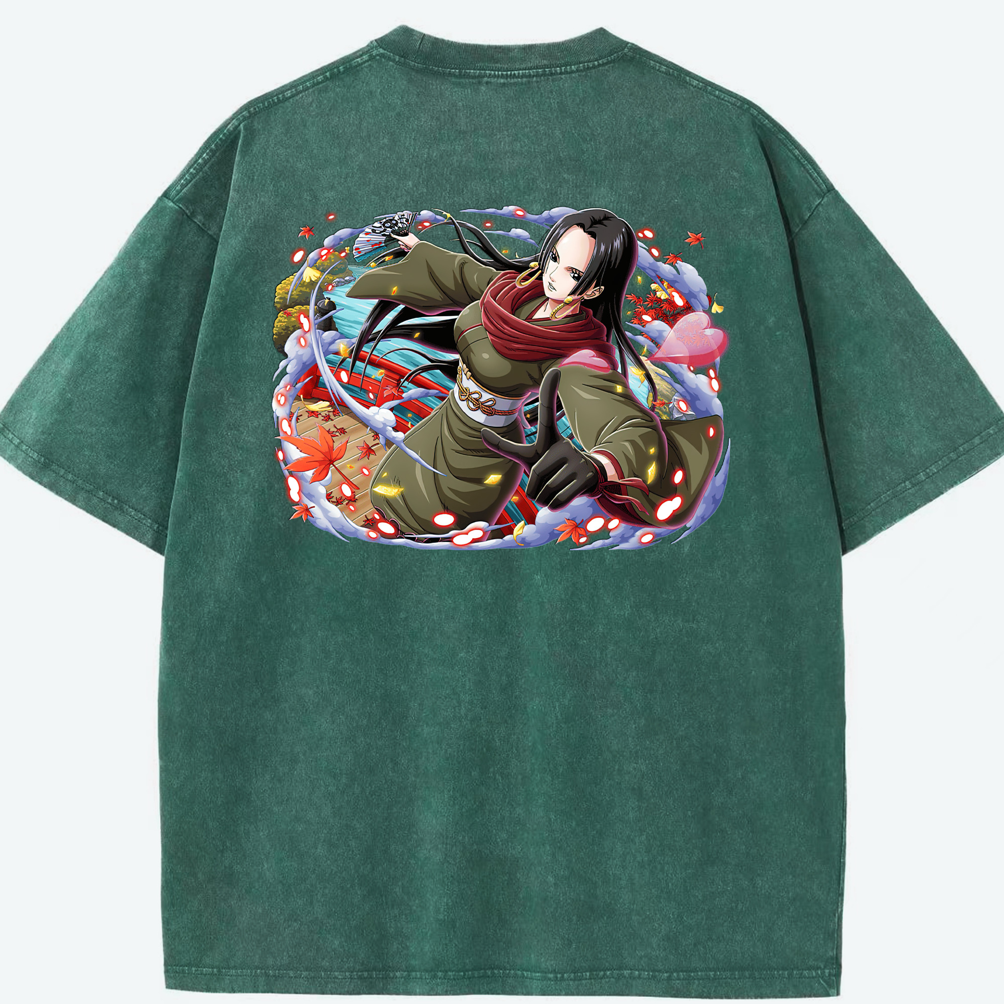 ワンピース ボア・ハンコック ONE PIECE Boa·Hancock 綿100% ヴィンテージ風 半袖Tシャツ（背面プリント）